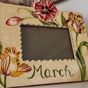 Vintage Exposures March Monthly Hand Painted Picture Photo Frame 4x6 🌺 Floral